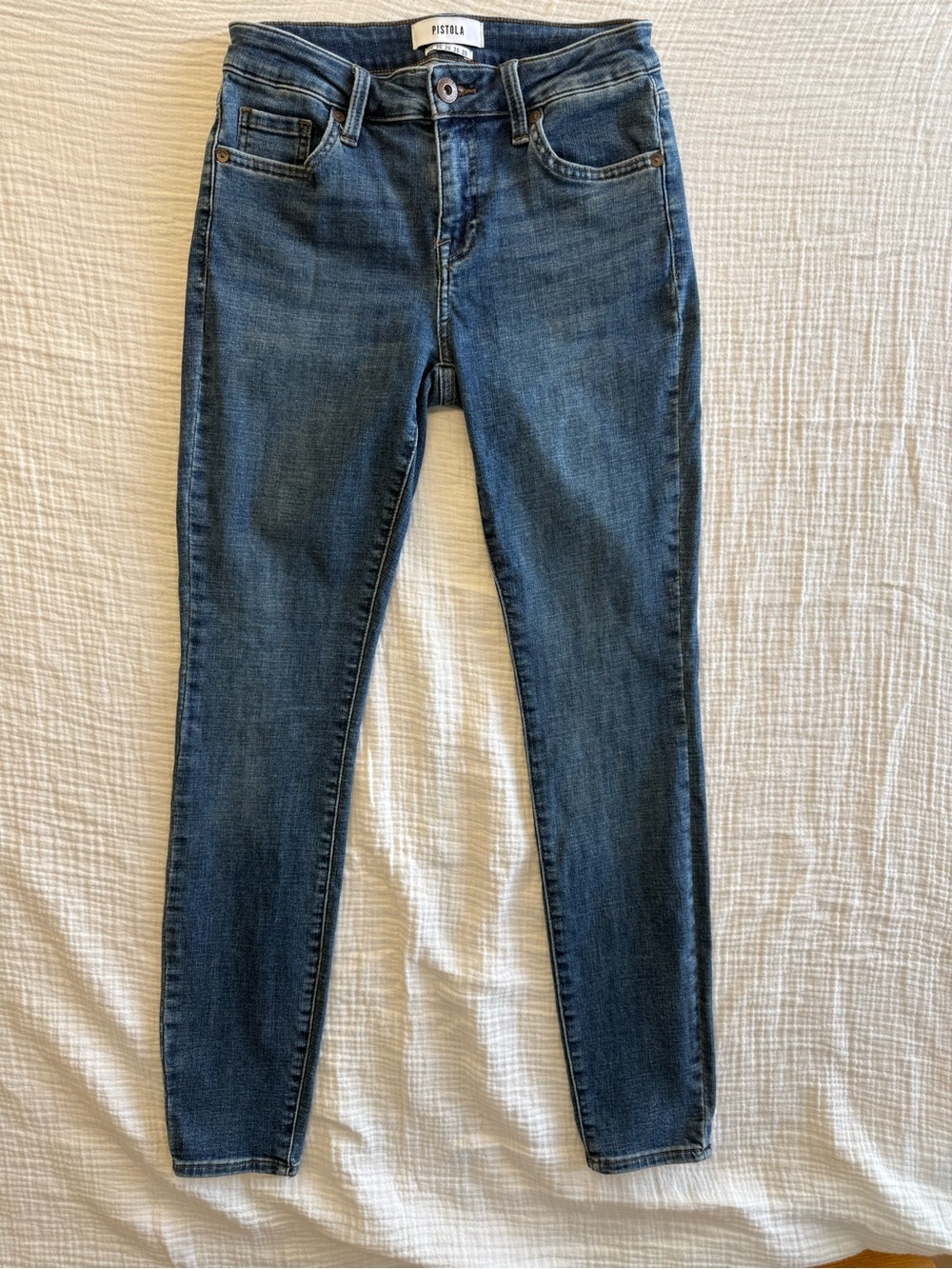 pistola Slim High-Rise Skinny Jeans in Medium Blue Wash